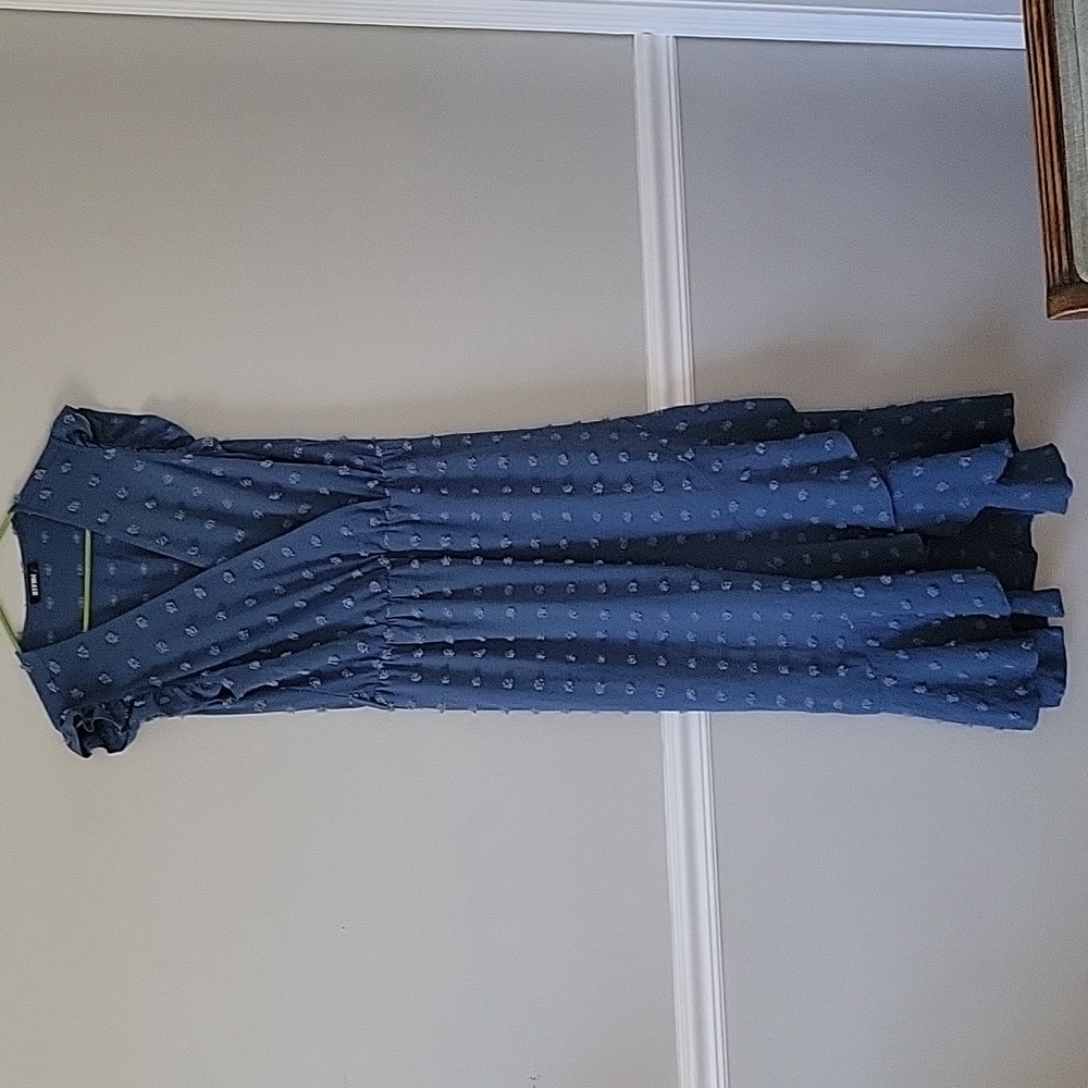 Blue Sleeveless Ruffled Maxi Dress - Picture 1 of 8